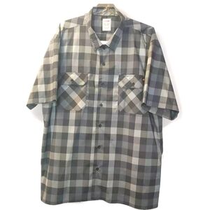 Dickies Biker Mechanic Garage Flex Shirt Men Sz 2X Gray Plaid Woven Button Nwot